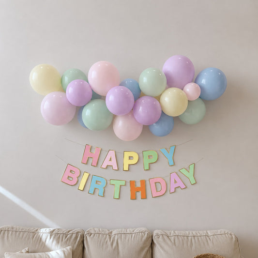 on the go balloon garland -pastel