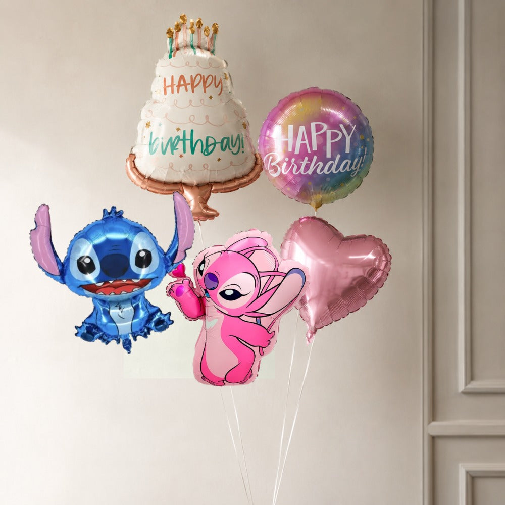 Lilo Stitch cute birthday helium bunch