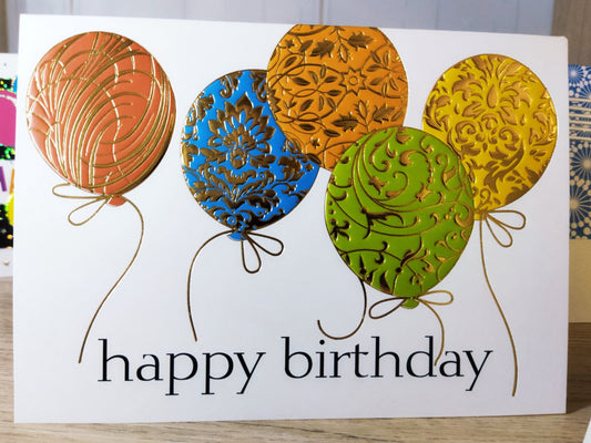 Happy Birthday balloon greeting card