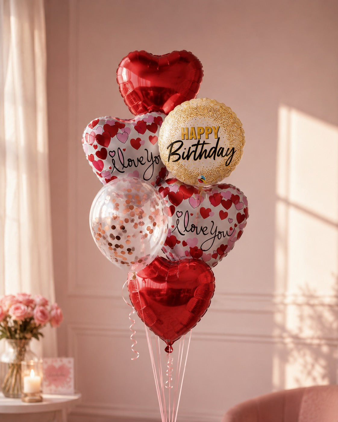 Birthday helium bunch for spouse husband  wife