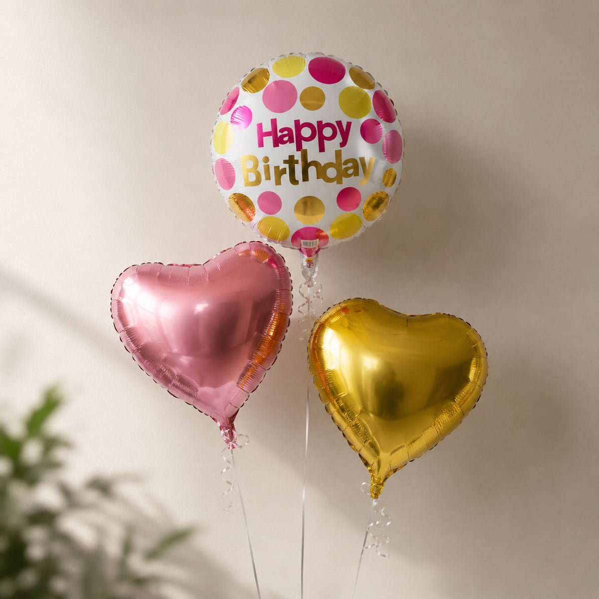 Pink Birthday helium bunch