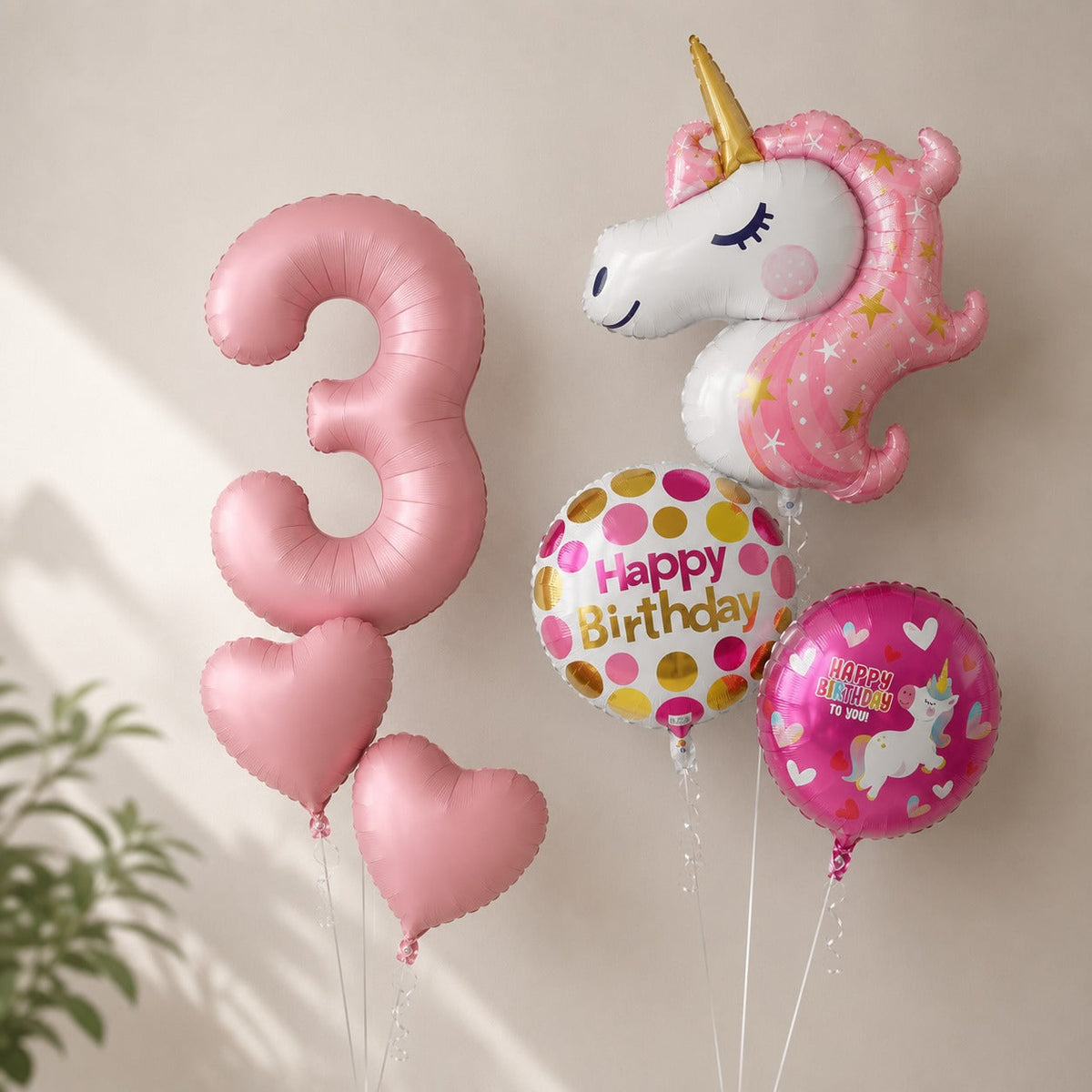 Unicorn helium bunch with number of your choice