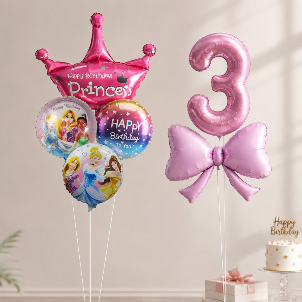 Princess helium bunch with number of your choice
