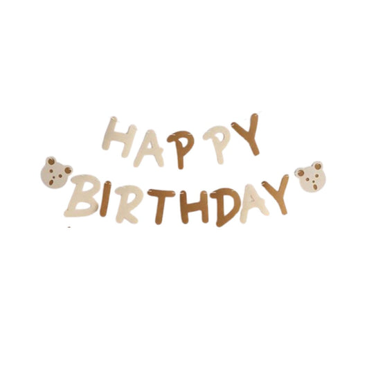 Teddy happy birthday banner