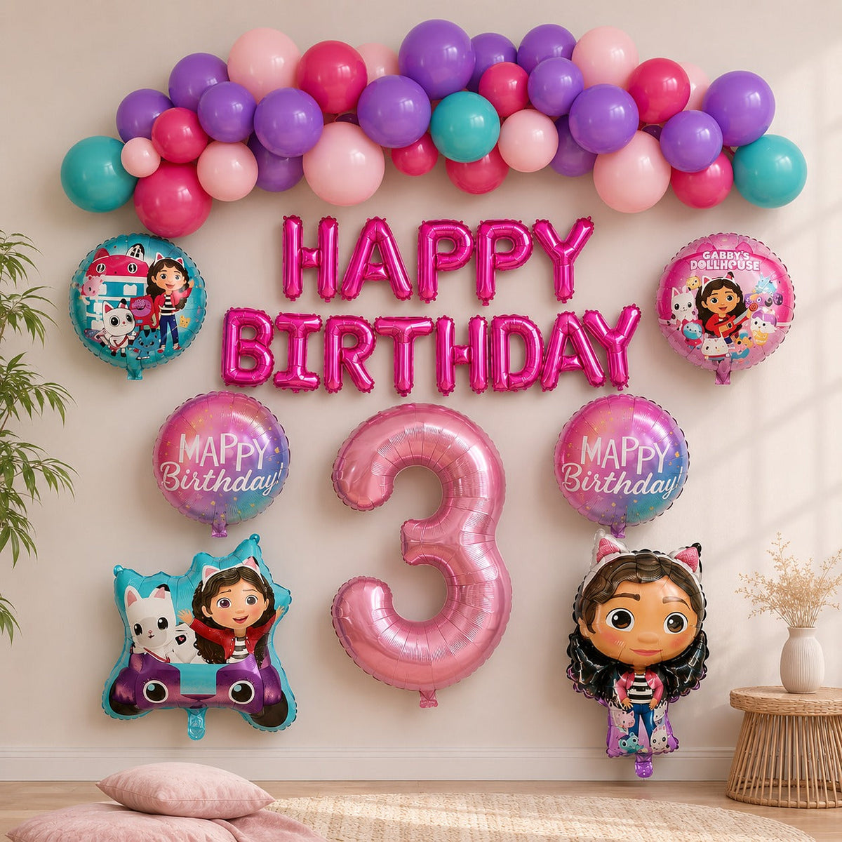 Gabby's doll house birthday decoration