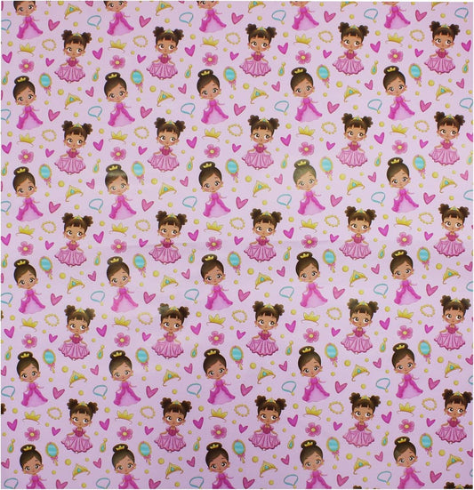 Pink princess doll  Gift wrapping sheet 5pcs