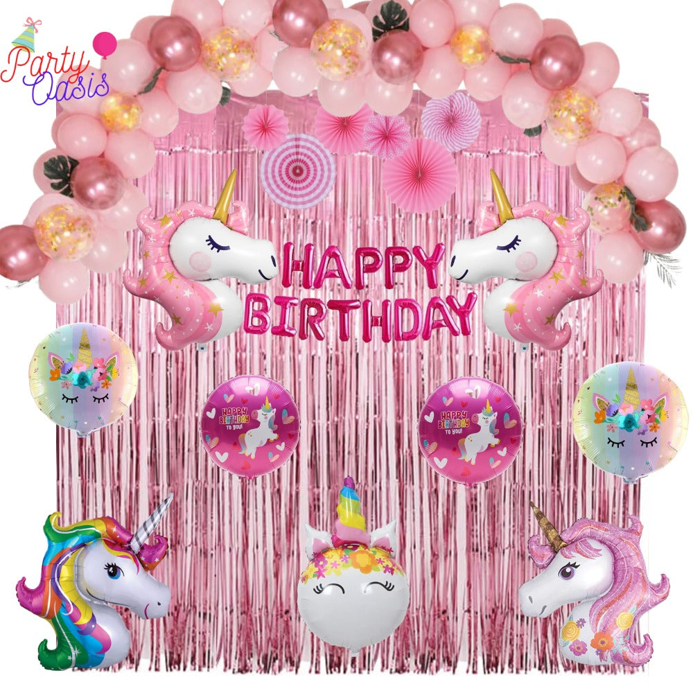 Unicorn Birthday Decoration pink garland