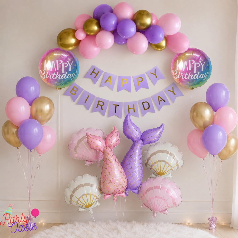 Mermaid pink purple decoration