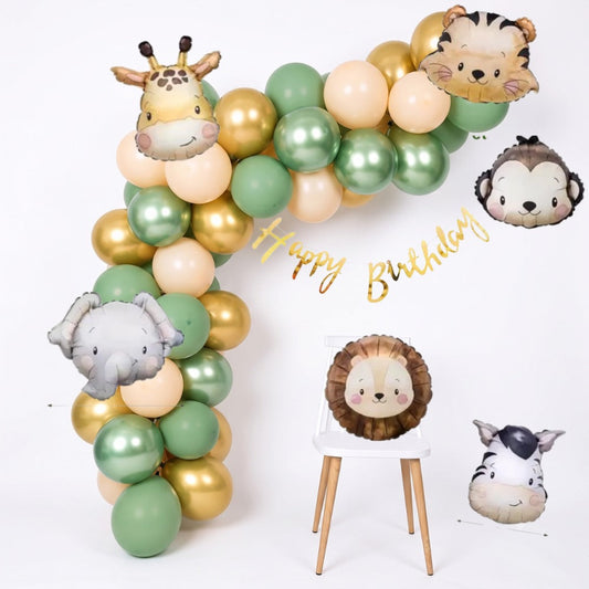 matte jungle animal foil balloons
