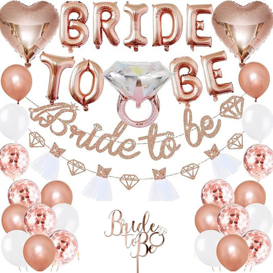 Bride to be decoration kit - rosegold simple