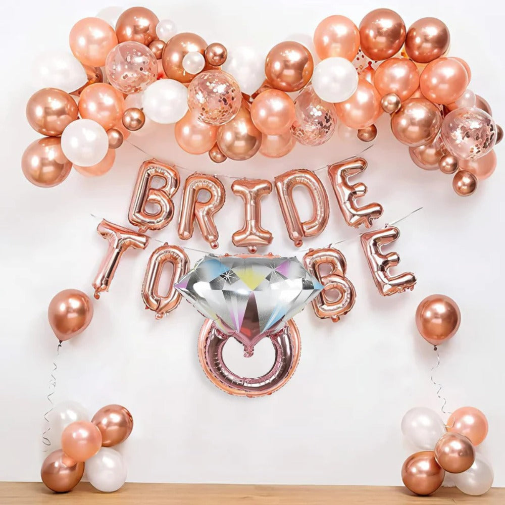 Bride to be rosegold balloon decoration