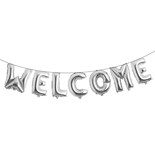 Welcome foil banner silver