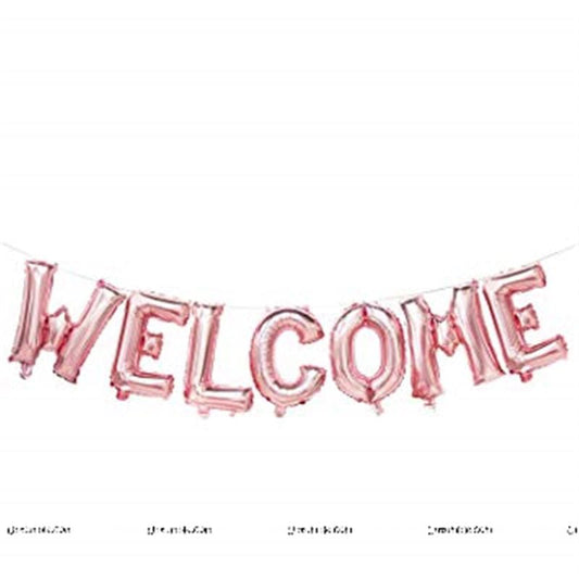 Welcome foil banner rose gold