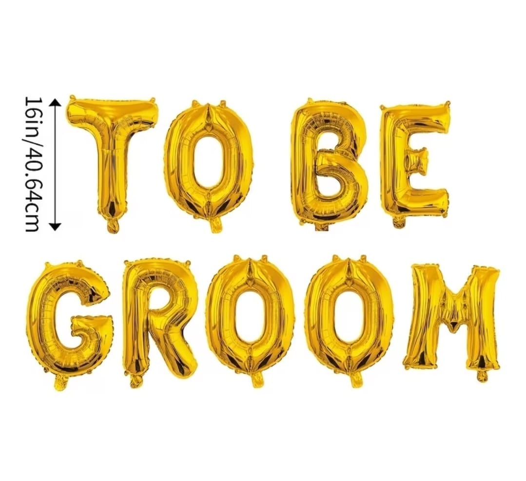 Groom to be gold foil text  Non inflated