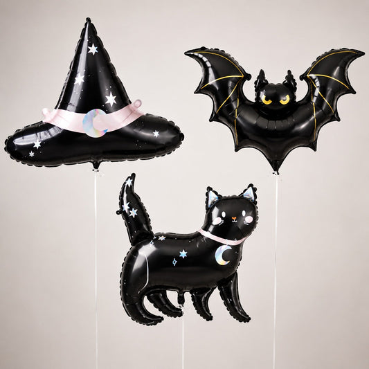 cat, hat, bat foil balloon for trick or treat