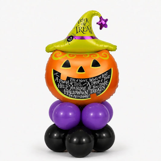 pumpkin jack o lantern trick or treat air filled balloon base