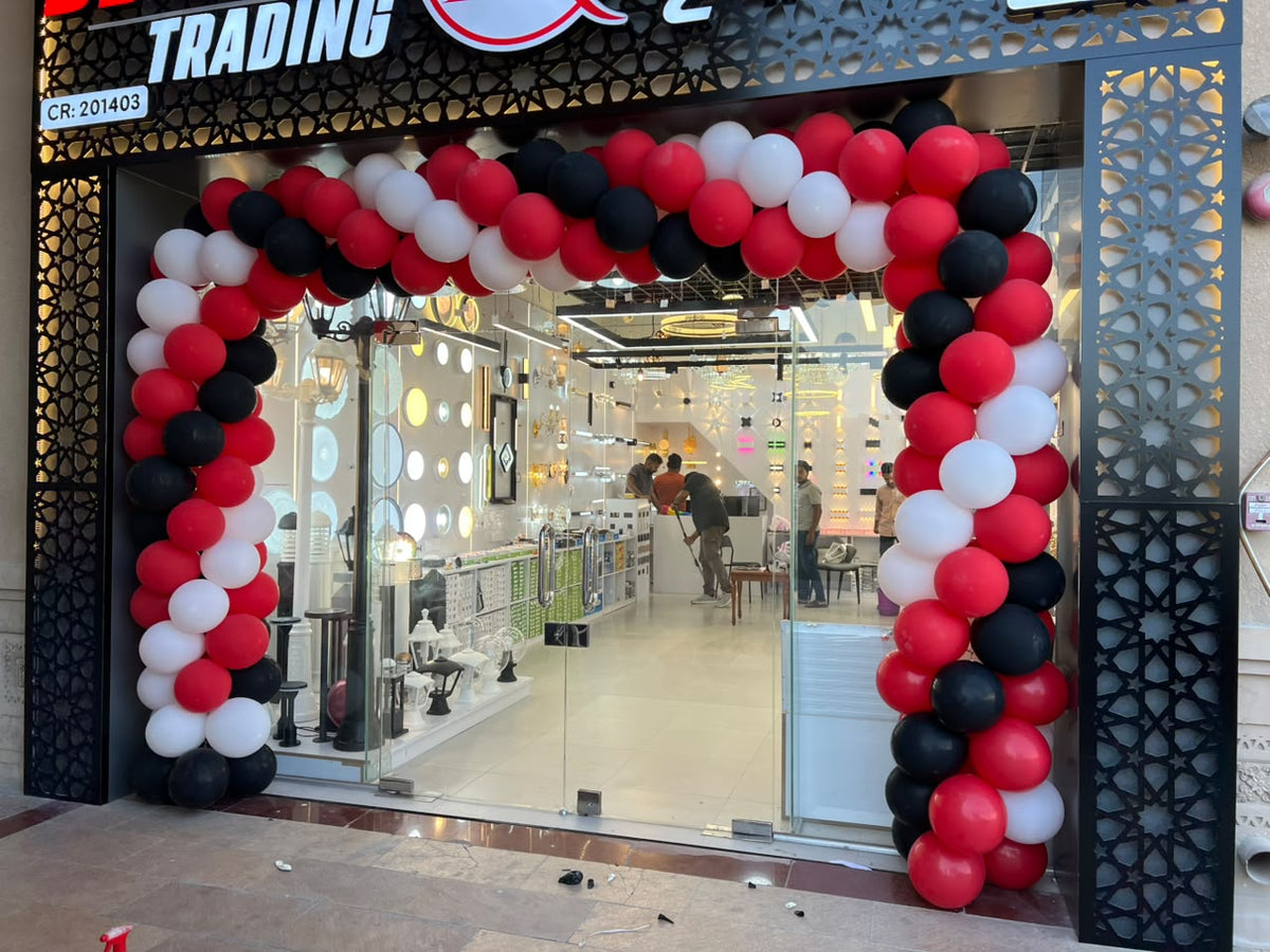 Red white  and black mix 3 colour balloon arch