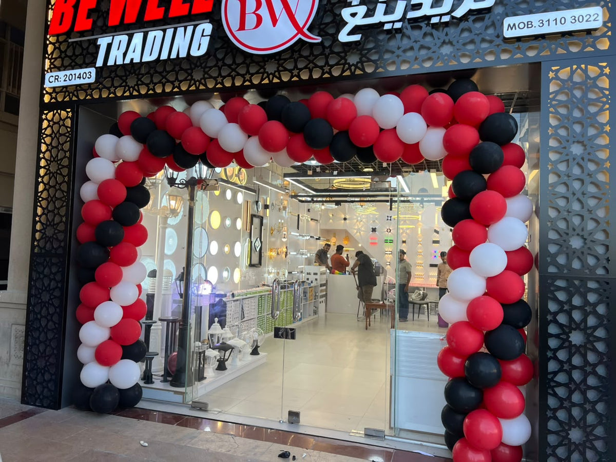Red white  and black mix 3 colour balloon arch