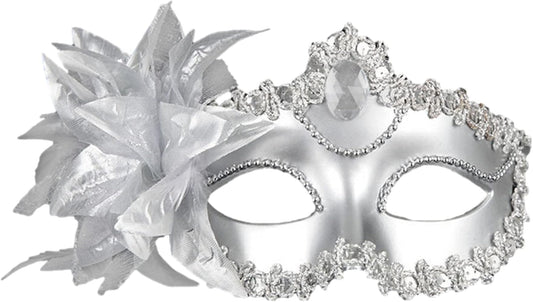 Silver masquerade mask 1 pc
