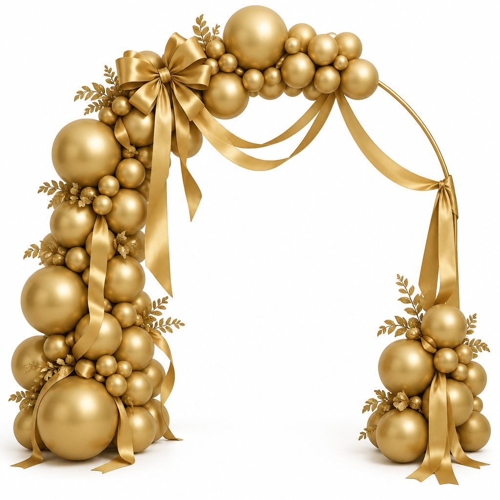 Yellow￼and orange colour balloon arch stands
